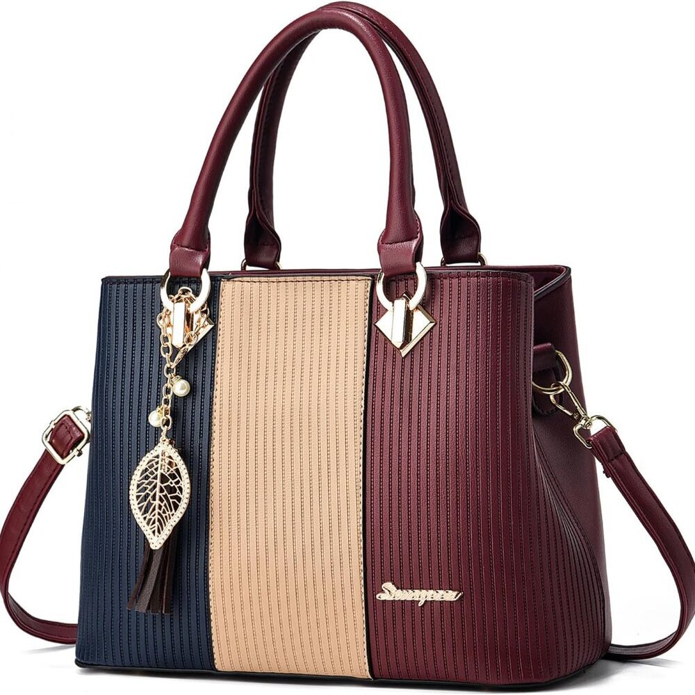 Purses and Handbags for Women Leather Tote Shoulder Bag Medium Satchel Purse Top